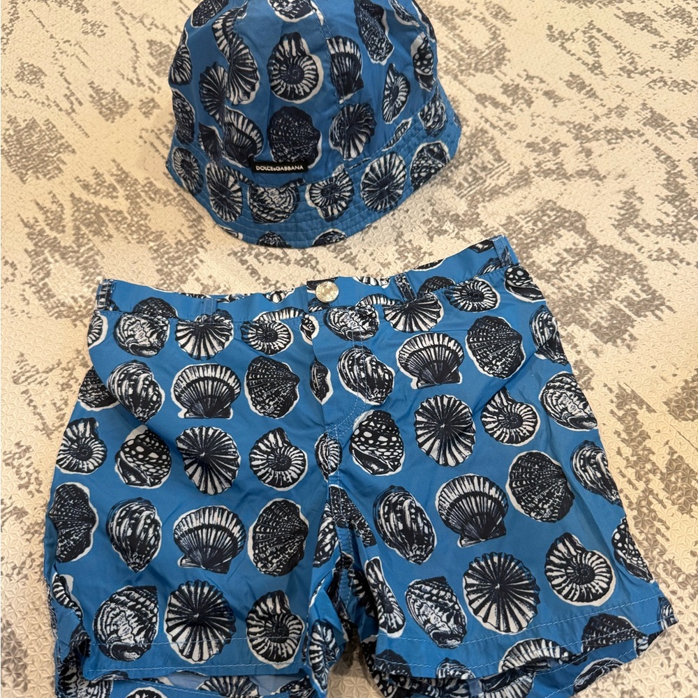 Dolce & Gabbana Blue and White Swim Set